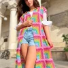 PINK RAINBOW COAT NO SLEEVES
