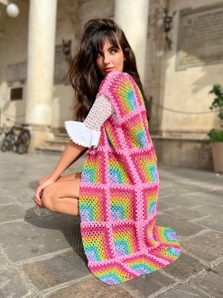 PINK RAINBOW COAT NO SLEEVES