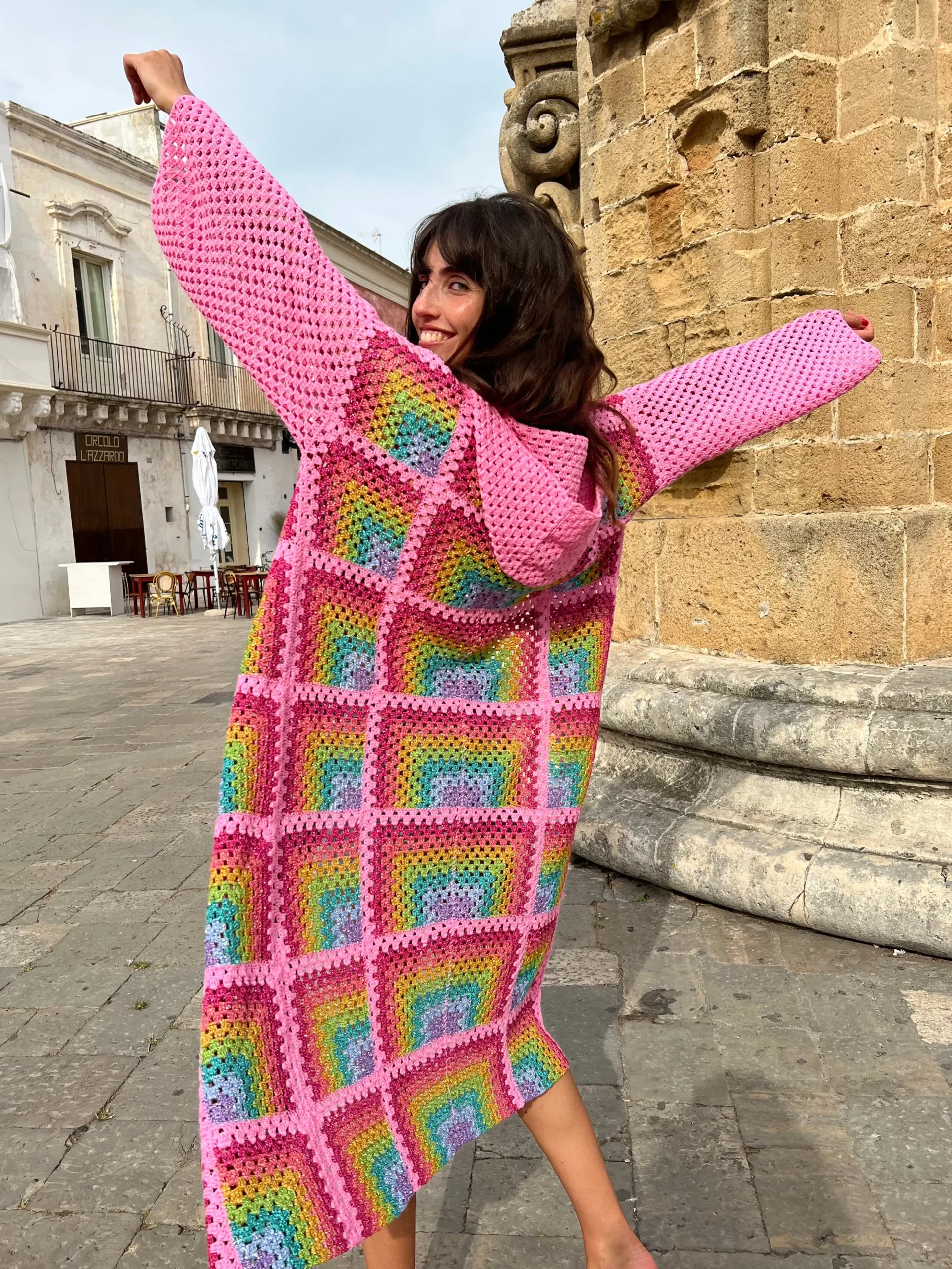 PINK RAINBOW HOODIE COAT