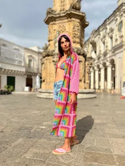 PINK RAINBOW HOODIE COAT