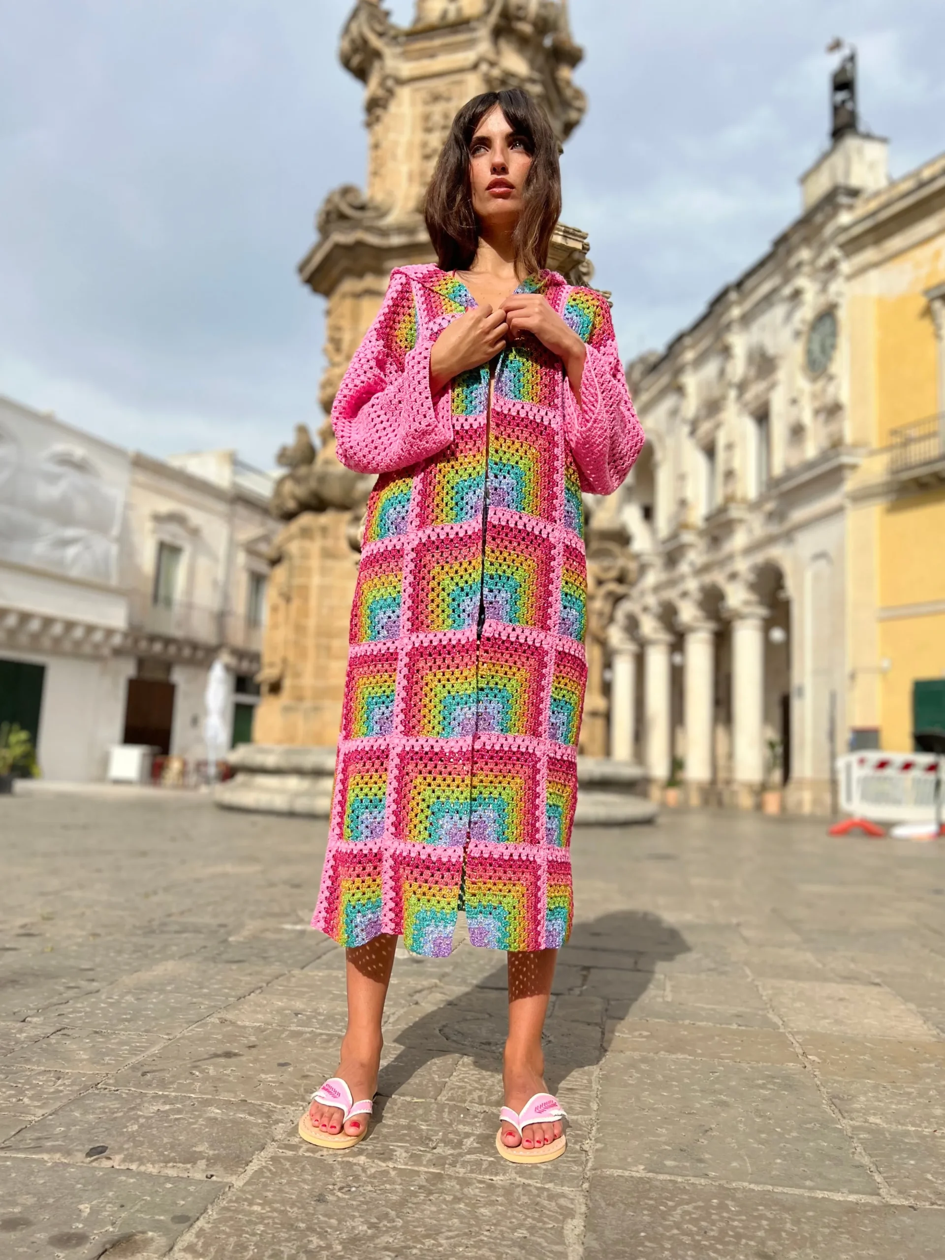 PINK RAINBOW HOODIE COAT