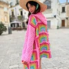 PINK RAINBOW HOODIE LONG JACKET