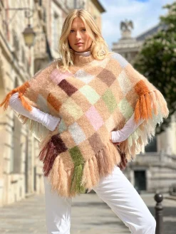 PONCHO PIXELS BEIGE