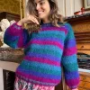 PRUNE STRIPES SWEATER ROUND NECK