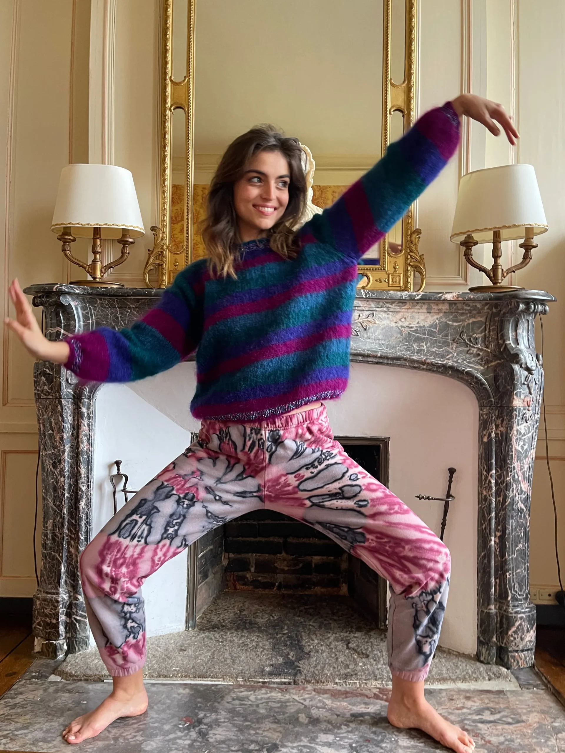 PRUNE STRIPES SWEATER ROUND NECK