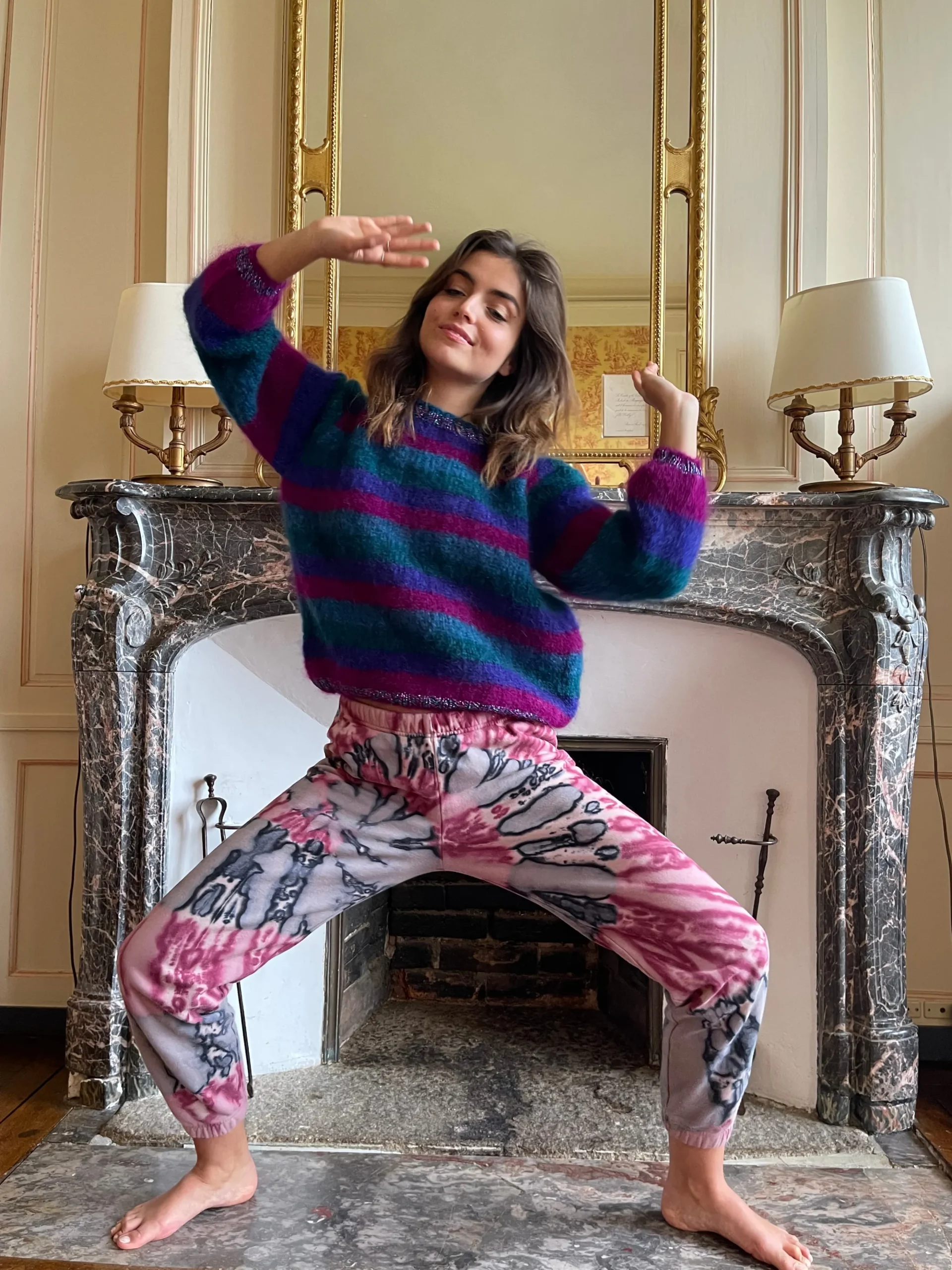 PRUNE STRIPES SWEATER ROUND NECK