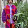 RED DIAGONALES LONG JACKET