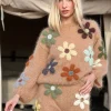 SHORT FREE FLOWERS BEIGE