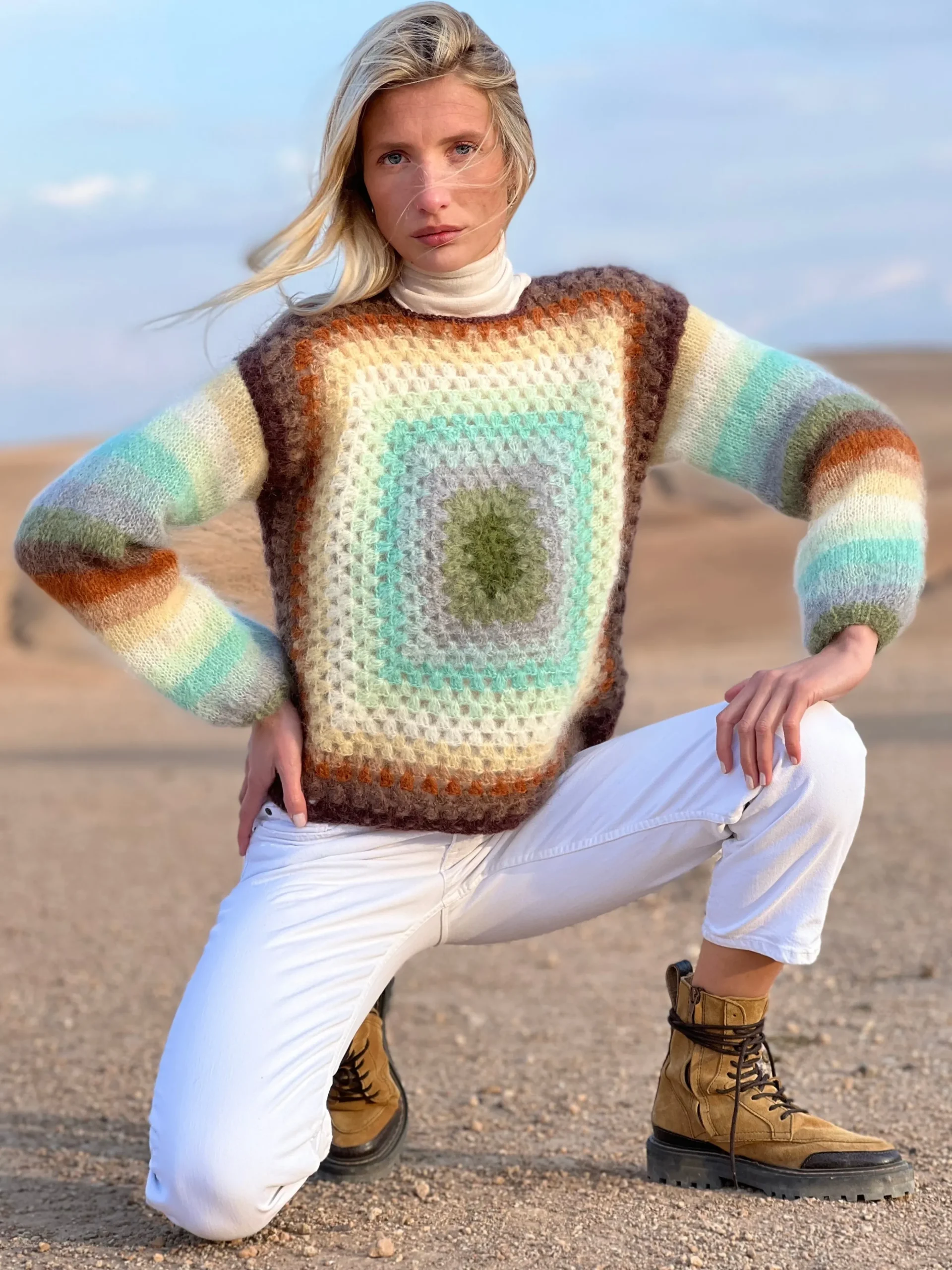 SWEATER COLORSHOT CHOCO / KAKI