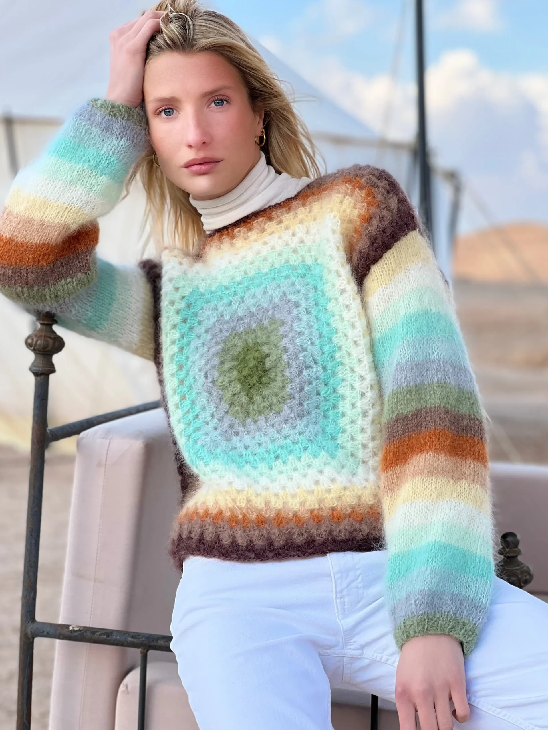 SWEATER COLORSHOT CHOCO / KAKI
