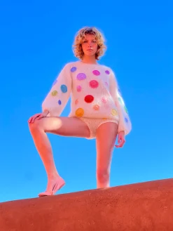 SWEATER DOTS ECRU