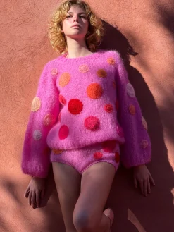 SWEATER DOTS ROSE