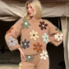 SWEATER FREE FLOWERS BEIGE