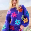 SWEATER FREE FLOWERS BLUE