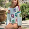 SWEATER FREE FLOWERS ECRU (Spring / Summer)
