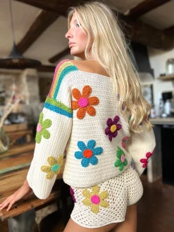 SWEATER FREE FLOWERS ECRU (Spring / Summer)