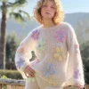 SWEATER FREE FLOWERS GRIS