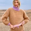 SWEATER HIGHNECK COLORBLOCK BEIGE