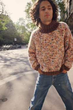 SWEATER HNECK DOUDOU BICOLORE CHOCO