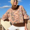 SWEATER H-NECK OVERSIZE DOUDOU BICOLORE CHOCO