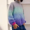 SWEATER HNECK TIE&DYE GREY